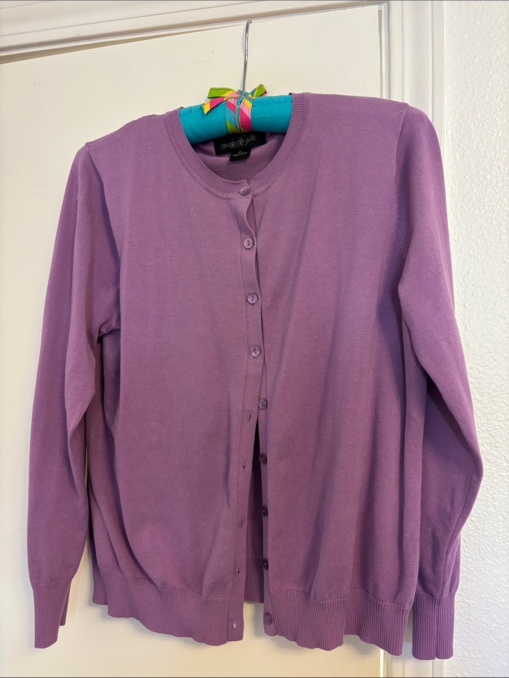 august silk Lavender Button-Up Women's Cardigan